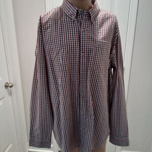 Lee Regular Fit Stretch Men's Size XL Multicolor Checkered Button Down Shirt